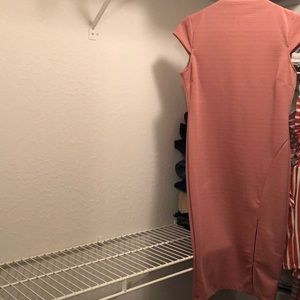 Ribbed salmon pink dress